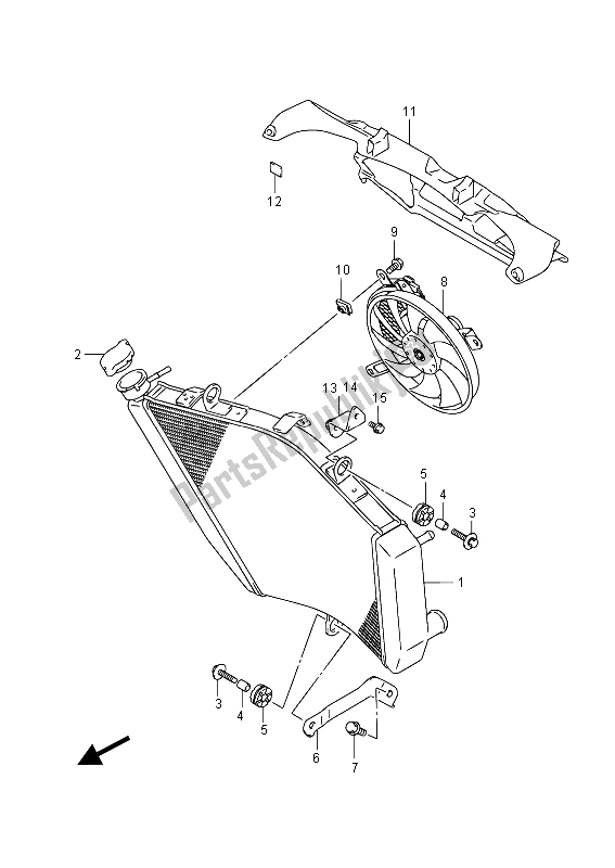 Tutte le parti per il Termosifone del Suzuki GSX R 600 2015