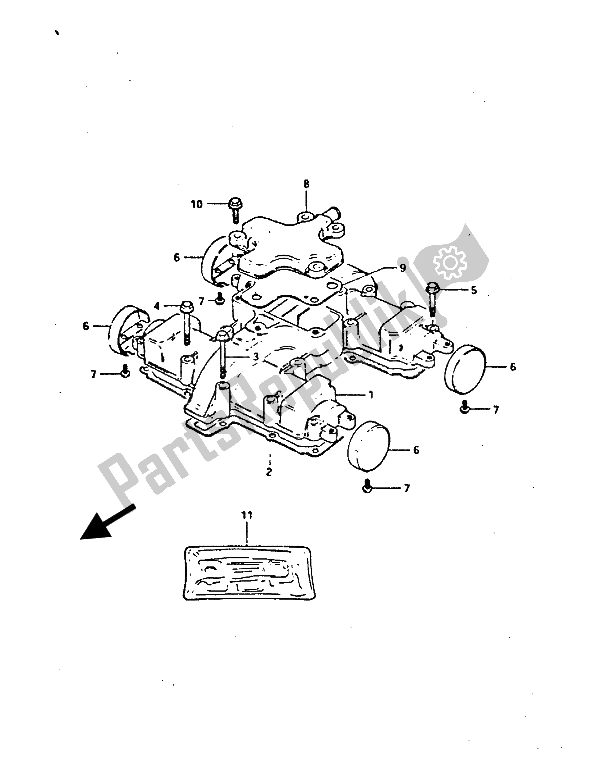 Todas las partes para Cubierta De Tapa De Cilindro de Suzuki GS 450S 1985