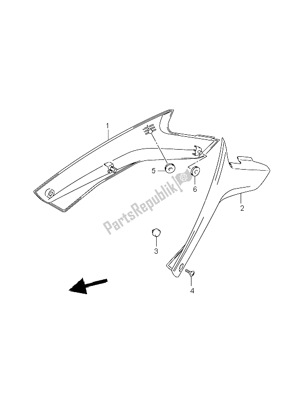 All parts for the Frame Cover of the Suzuki DL 1000 V Strom 2009