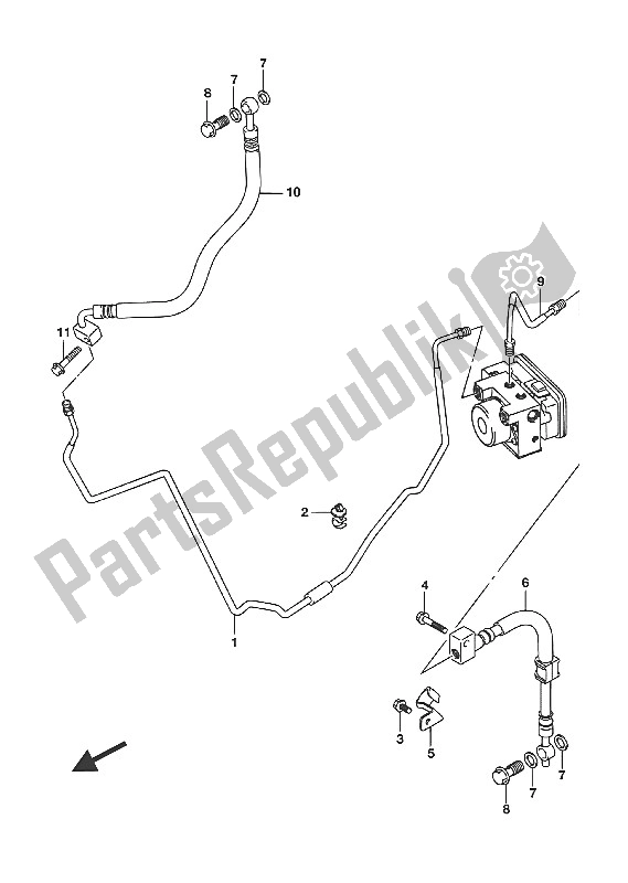 Tutte le parti per il Tubo Freno Posteriore (uh125a P19) del Suzuki UH 125A Burgman 2016