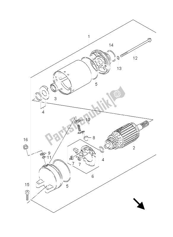 Tutte le parti per il Motore Di Avviamento del Suzuki GS 500 2003