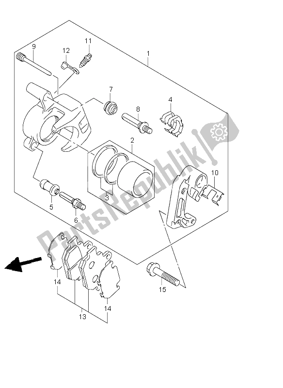 Todas as partes de Compasso De Calibre Frontal do Suzuki VL 250 Intruder 2003