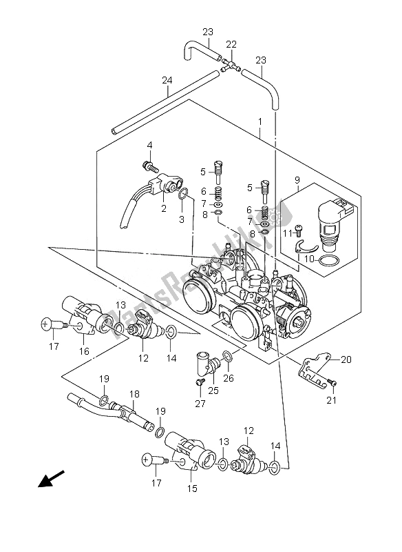 Todas las partes para Cuerpo Del Acelerador de Suzuki AN 650A Burgman Executive 2007