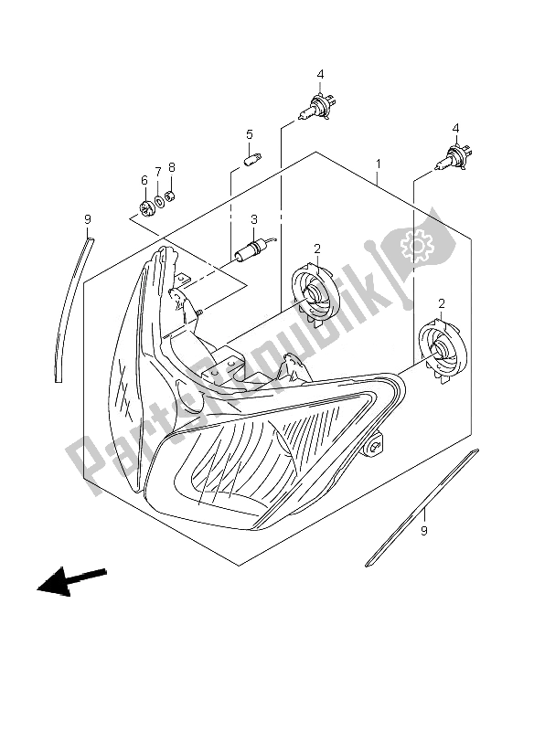 Todas las partes para Linterna Frontal (e19-p37) de Suzuki DL 1000 V Strom 2010