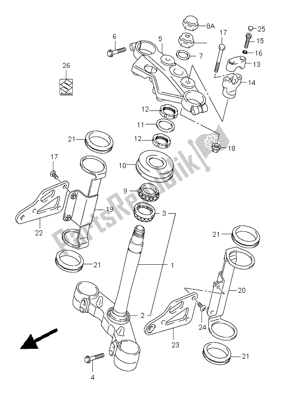 Todas las partes para Vástago De Dirección (sv650-u) de Suzuki SV 650 NS 2006