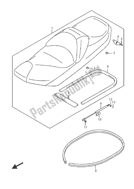 All parts for the Seat of the Suzuki Burgman AN 400 ZZA 2016