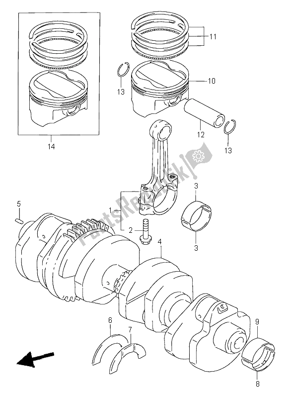 Toutes les pièces pour le Vilebrequin du Suzuki RF 900R 1997