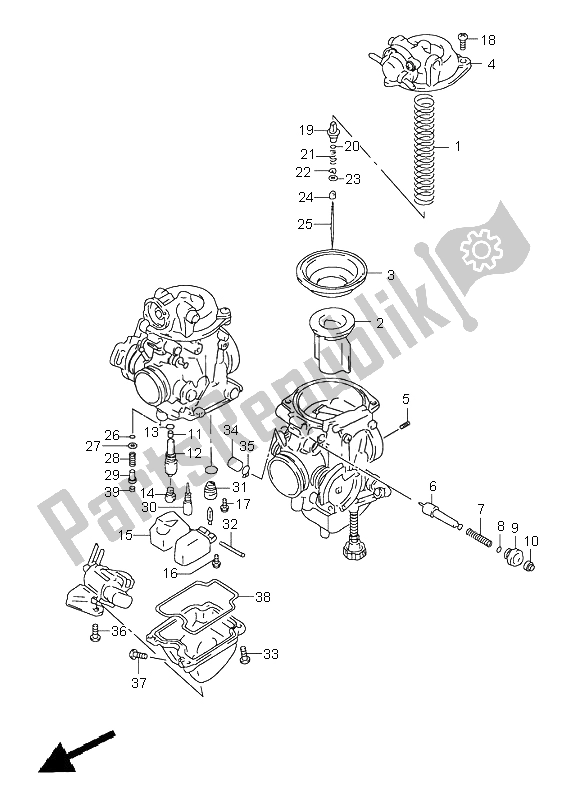 All parts for the Carburetor of the Suzuki XF 650 Freewind 2001