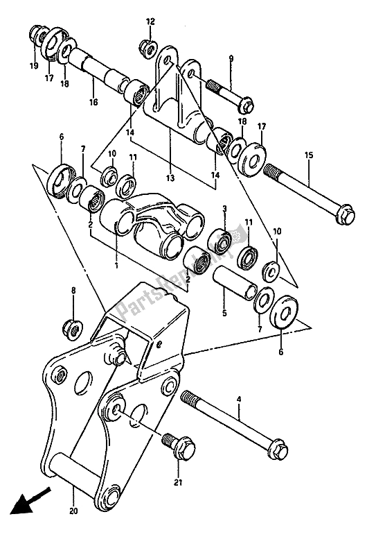 Tutte le parti per il Leva Del Cuscino del Suzuki GSX 550 Esfu 1986