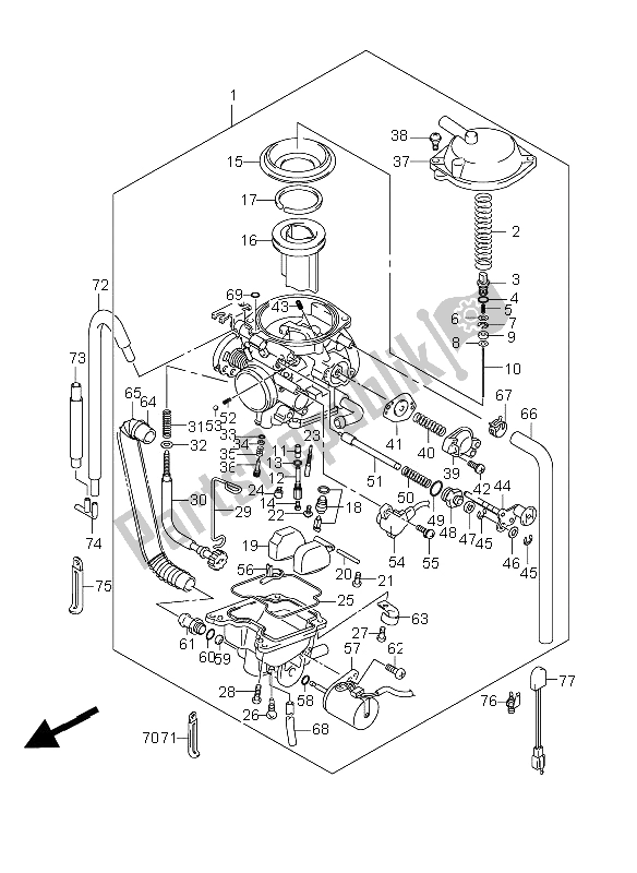 All parts for the Carburetor of the Suzuki DR Z 400S 2009