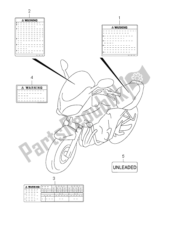 All parts for the Label of the Suzuki GSF 1200 NS Bandit 2003