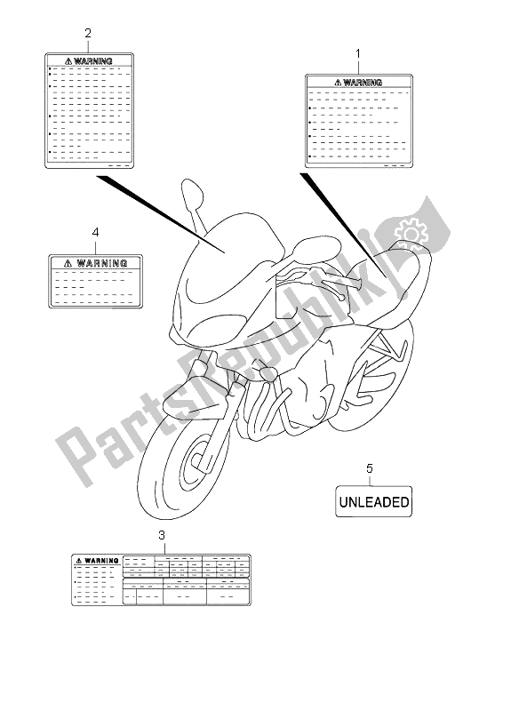 Tutte le parti per il Etichetta del Suzuki GSF 1200 NS Bandit 2003