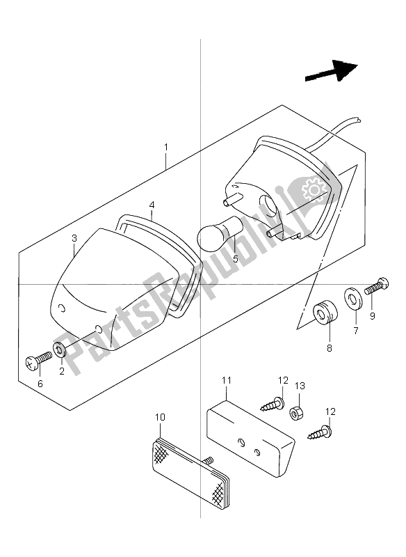 Tutte le parti per il Luce Di Combinazione Posteriore del Suzuki TR 50S Street Magic 2000