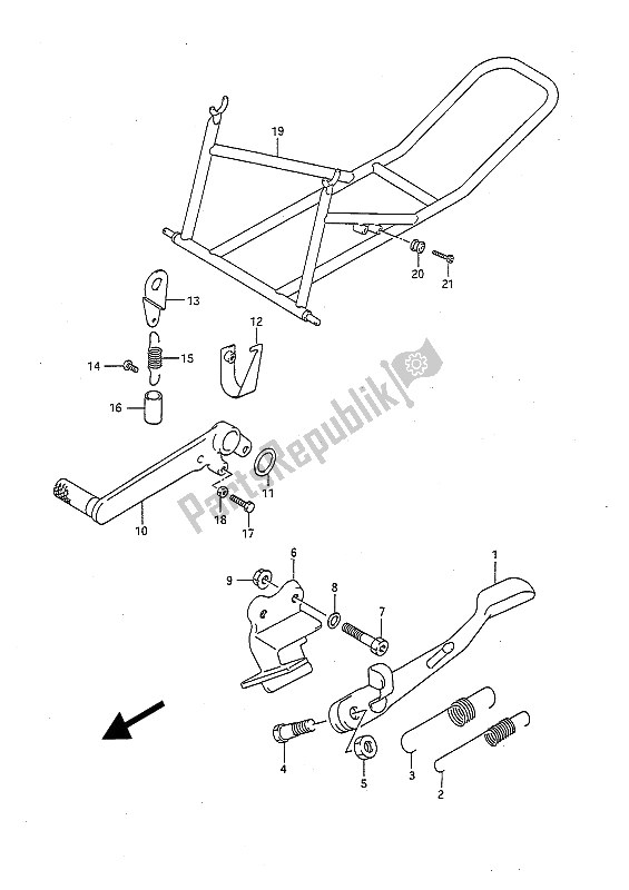 All parts for the Stand of the Suzuki GSX R 750 1991