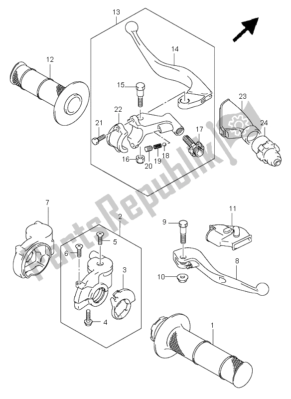 Tutte le parti per il Leva Della Maniglia del Suzuki RM 125 2006