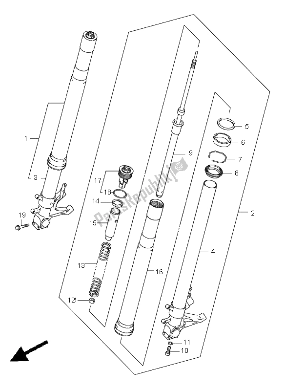 Tutte le parti per il Ammortizzatore Anteriore del Suzuki GSX R 1000 2004