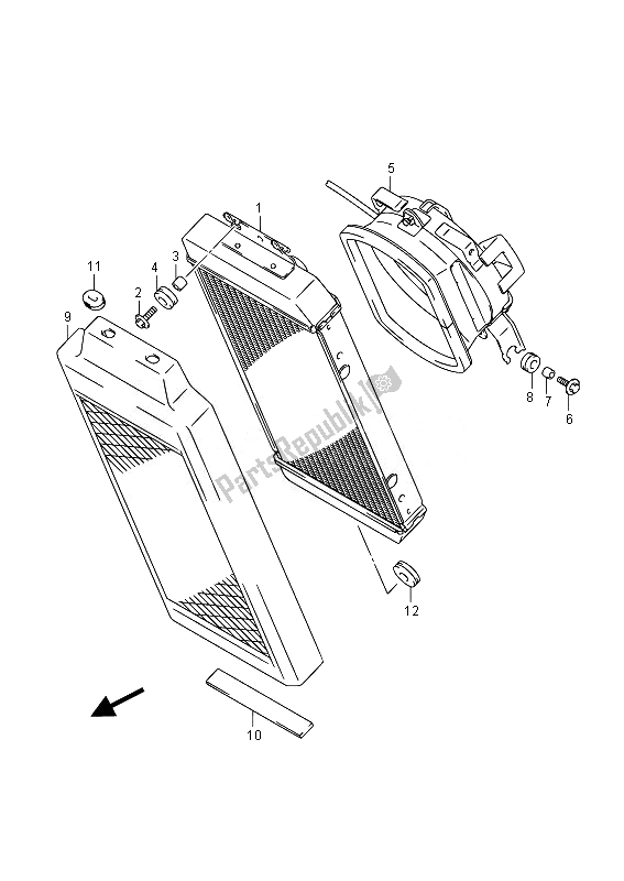 Alle onderdelen voor de Radiator van de Suzuki VL 800B Intruder 2014