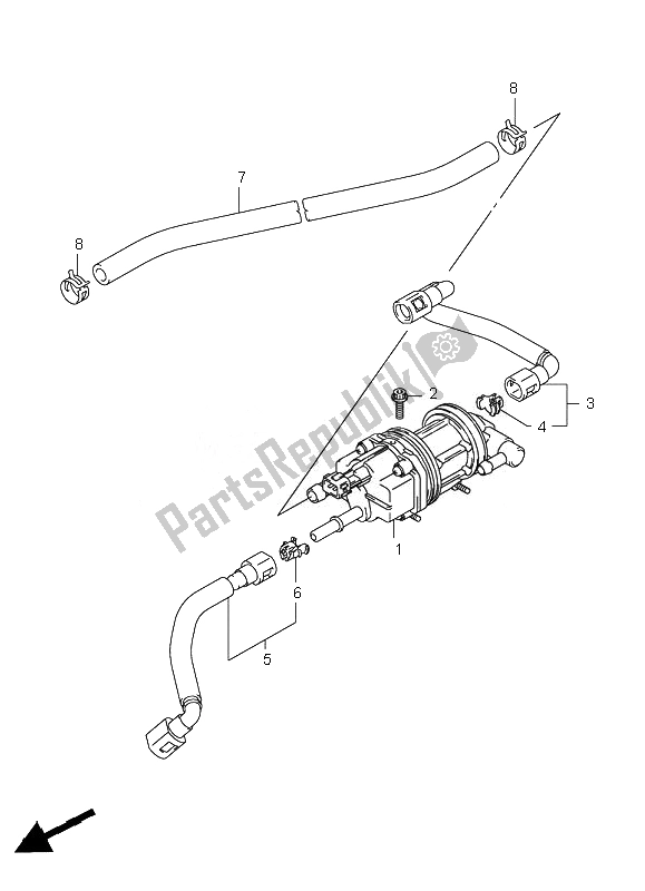 All parts for the Fuel Pump of the Suzuki LT R 450Z Quadracer 2010