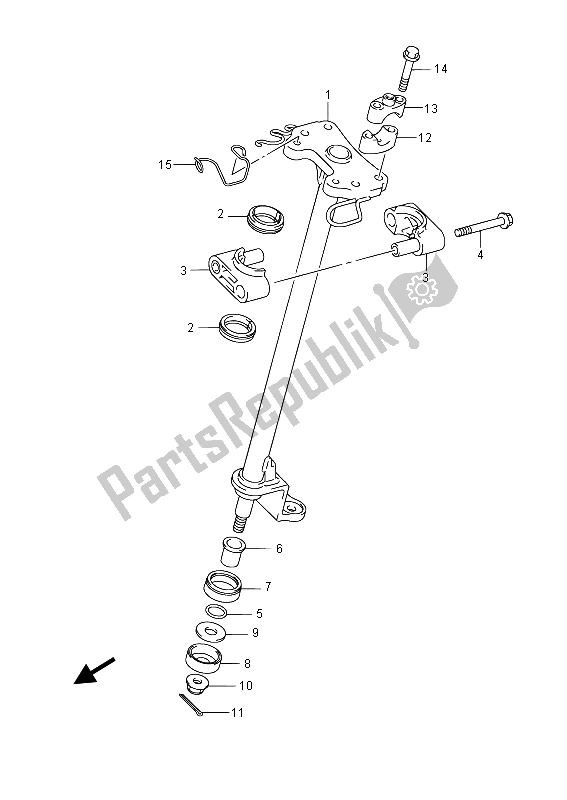 All parts for the Steering Shaft of the Suzuki LT A 400 FZ Kingquad ASI 4X4 2015