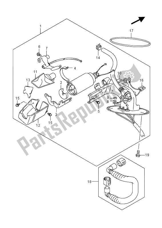 All parts for the Fuel Pump of the Suzuki VZ 800 Intruder 2014