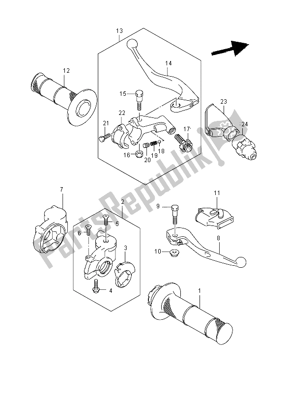 Wszystkie części do Handlelever Suzuki RM 250 2008