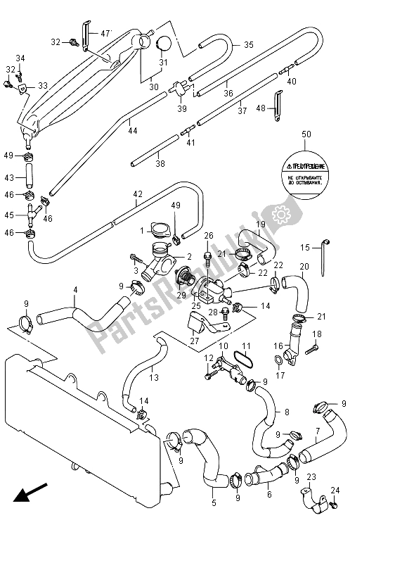 Alle onderdelen voor de Radiator Slang van de Suzuki GSF 1250 SA Bandit 2015