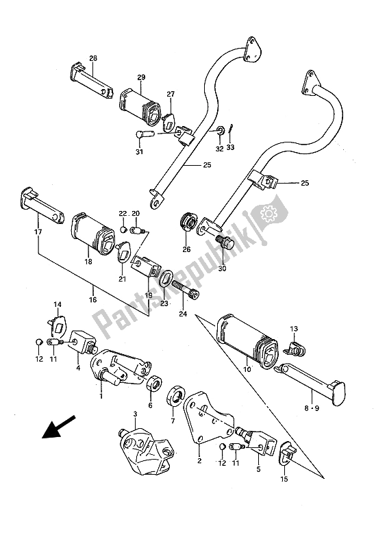 Tutte le parti per il Poggiapiedi del Suzuki LS 650 FP Savage 1989