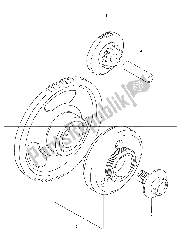 All parts for the Starter Clutch of the Suzuki GSF 1200 NS Bandit 2002