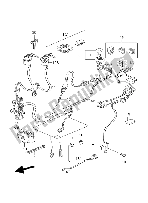 Tutte le parti per il Cablaggio Elettrico del Suzuki DR 125 SE 2000