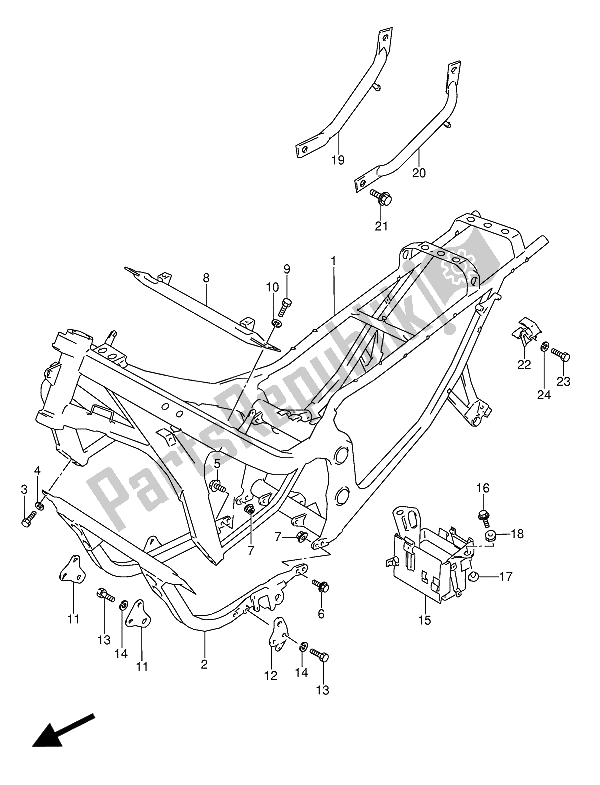 Todas las partes para Marco de Suzuki GSX 600 FUU2 1990