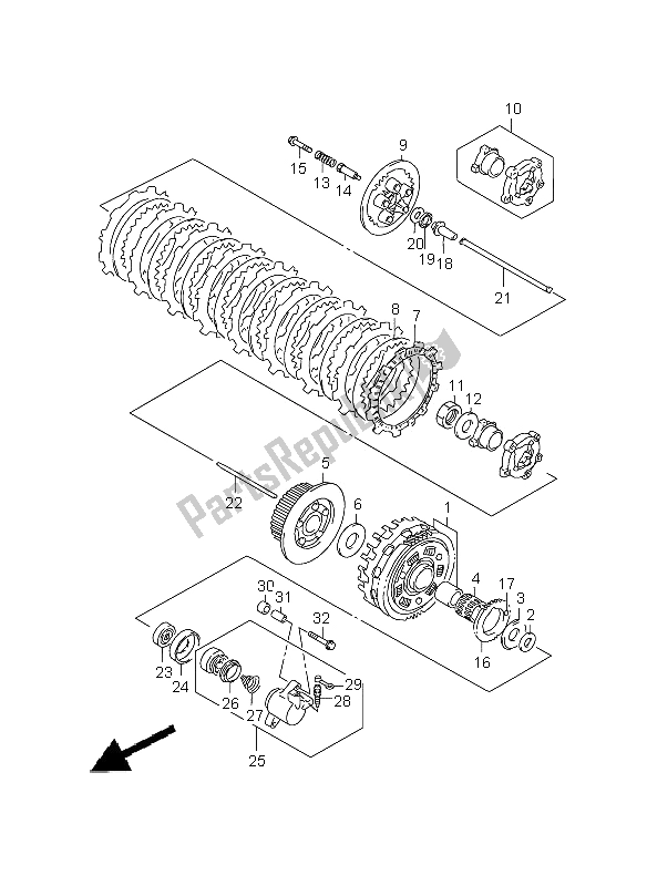 All parts for the Clutch of the Suzuki VL 1500 Intruder LC 2008