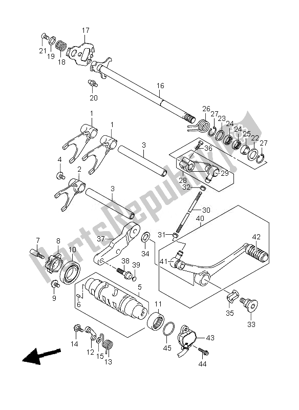 Alle onderdelen voor de Schakelen van de Suzuki GSF 650 Nsnasa Bandit 2007