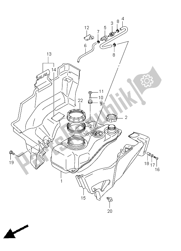 Todas las partes para Depósito De Combustible de Suzuki LT A 500 XPZ Kingquad AXI 4X4 2011