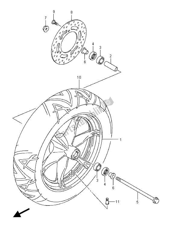 Todas las partes para Rueda Delantera (uh125) de Suzuki UH 125A Burgman 2015