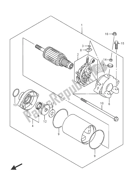 Todas las partes para Motor De Arranque de Suzuki GSX 1300 RA Hayabusa 2016