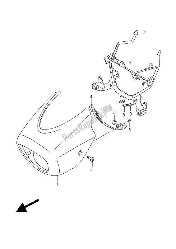 Toutes les pièces pour le Couvercle De Phare du Suzuki VZ 1500 Intruder 2010