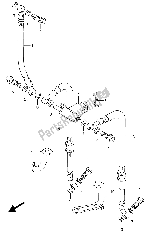 Tutte le parti per il Tubo Freno Anteriore del Suzuki RF 900R 1994