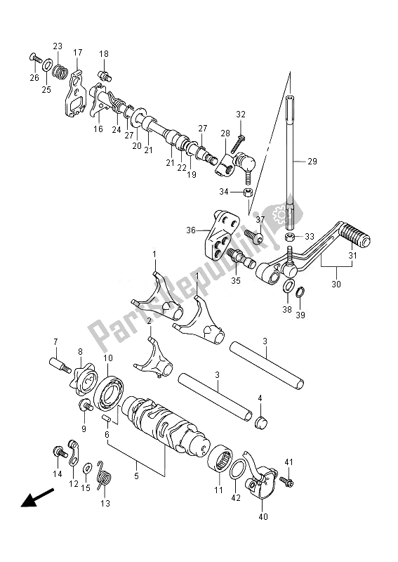 All parts for the Gear Shifting of the Suzuki GSX R 1000Z 2014