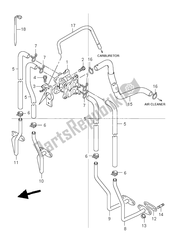 Wszystkie części do Drugie Powietrze Suzuki GSF 600 NS Bandit 2001