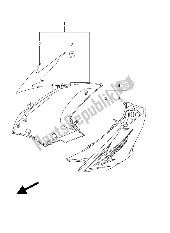 All parts for the Side Cowling of the Suzuki DL 650A V Strom 2011