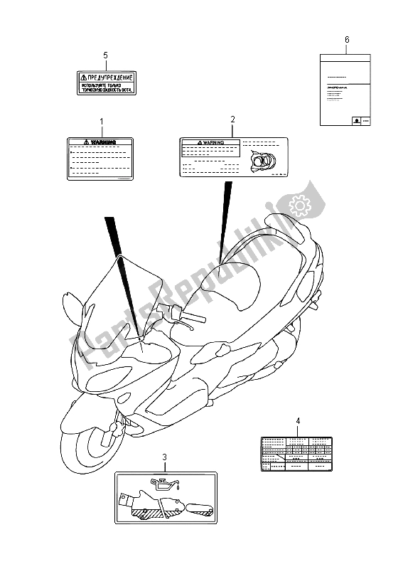 All parts for the Label (an650) of the Suzuki AN 650Z Burgman Executive 2015