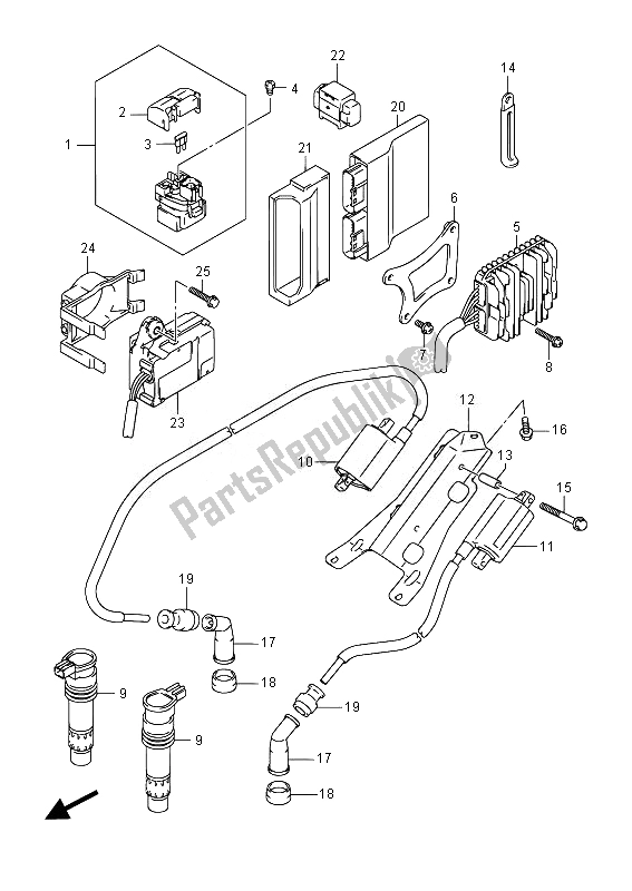 All parts for the Electrical (vzr1800z E02) of the Suzuki VZR 1800 M Intruder 2014