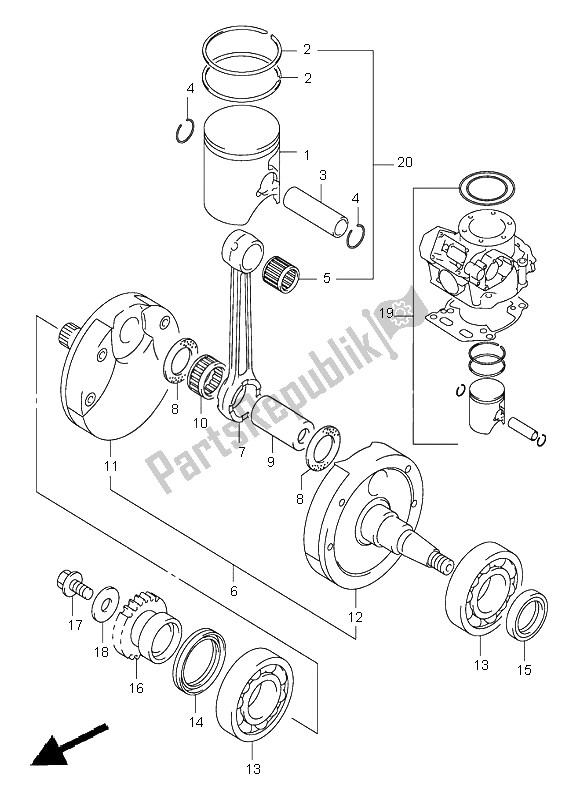 Wszystkie części do Wa? Korbowy Suzuki RM 250 2001