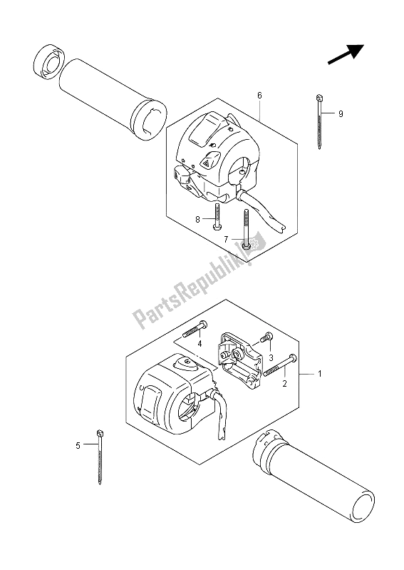 Tutte le parti per il Interruttore Maniglia (vzr1800 E02) del Suzuki VZR 1800 NZR M Intruder 2012