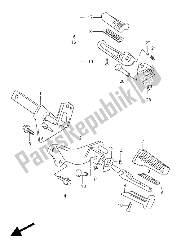 Tutte le parti per il Poggiapiedi del Suzuki VZ 800 Marauder 1998