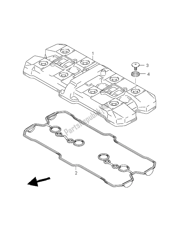 All parts for the Cylinder Head Cover of the Suzuki GSF 1250 Nsnasa Bandit 2008