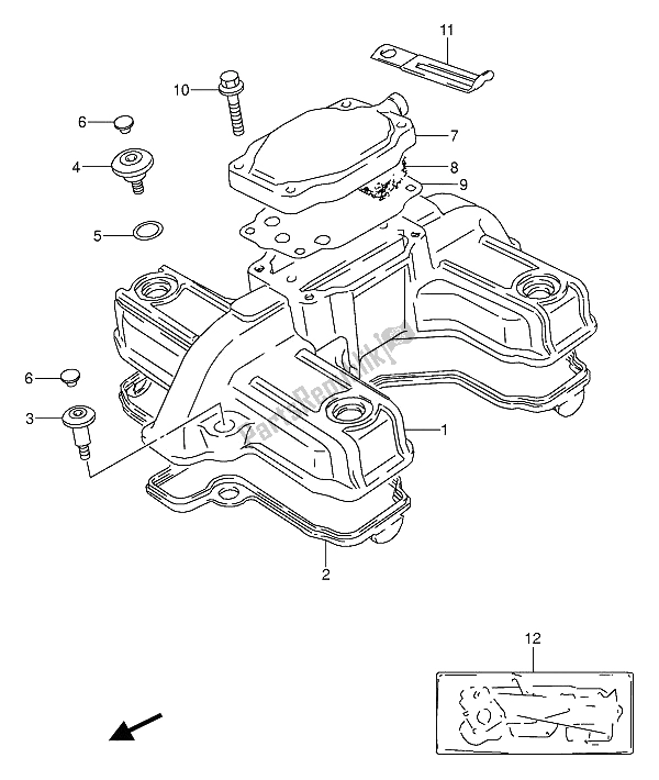 Todas las partes para Cubierta De Tapa De Cilindro de Suzuki GS 500 EU 1993