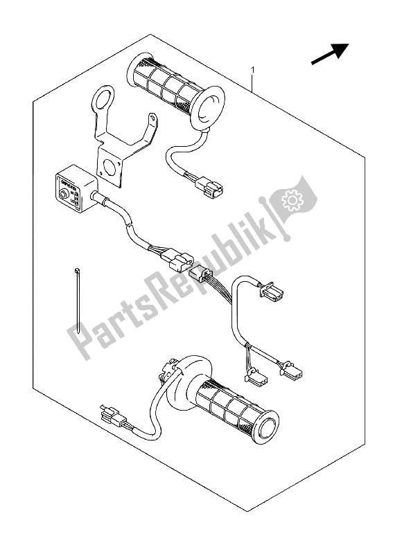 All parts for the Grip Heater Set (optional) (an650) of the Suzuki AN 650Z Burgman Executive 2015