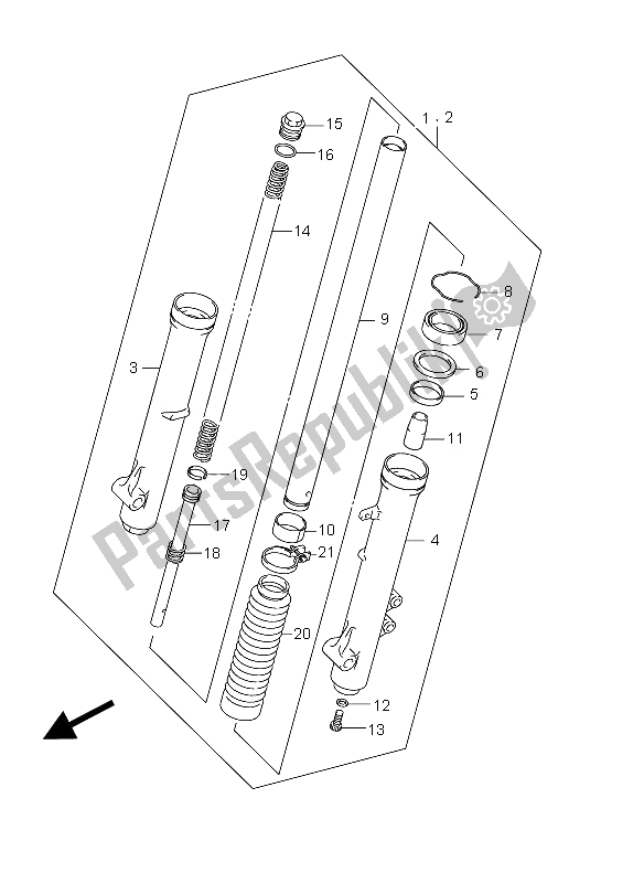 Todas las partes para Amortiguador Delantero (lw-e28) de Suzuki DR Z 125 SW LW 2012