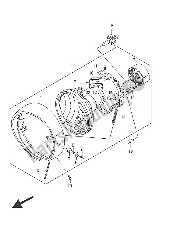 Todas las partes para Conjunto De Faros (vl800 E2) de Suzuki C 800 VL Intruder 2011